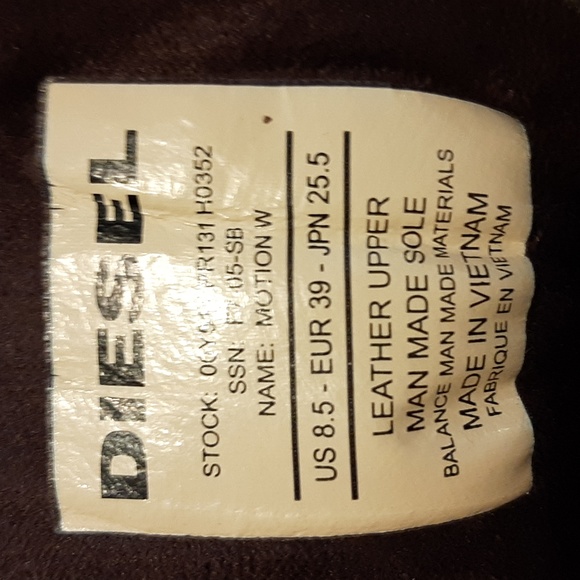 DIESEL Vintage Style Brown Leather Sneakers w Gold Trim - Women's 8-1/2 - Picture 9 of 12